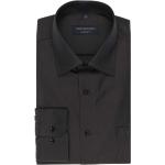 Anthrazitfarbene Unifarbene Langärmelige CasaModa Kentkragen Hemden mit Kent-Kragen aus Baumwolle für Herren Größe 7 XL 
