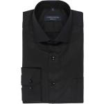 Schwarze Unifarbene Langärmelige CasaModa Kentkragen Hemden mit Kent-Kragen aus Baumwolle für Herren Größe 7 XL 