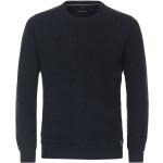 Blaue Unifarbene CasaModa Rundhals-Ausschnitt Wollpullover aus Wolle für Herren Größe 3 XL 