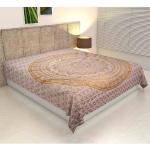 Goldene Boho Tagesdecken & Bettüberwürfe mit Mandala-Motiv aus Baumwolle Handwäsche 240x220 