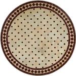 Braune Mediterrane Runde Balkontische rund 90 cm aus Keramik Breite 50-100cm, Höhe 50-100cm 