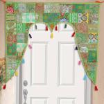 Casa Moro Türvorhang »Indischer Türvorhang Toran 110x100 cm (BxH) Orientalischer Türbehang Patchwork-Design, Vintage Fenstervorhang Boho Ethno Stil«, (1 Stück), MA6208