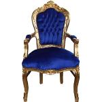 Blaue Barocke Casa Padrino Armlehnstühle mit Armlehne Breite 100-150cm, Tiefe 50-100cm 