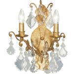 Casa Padrino Luxus Barock Kristall Wandleuchte Gold 35 x 16 x H. 40 cm - Elegante Wohnzimmer Wandlampe im Barockstil - Barock Leuchten