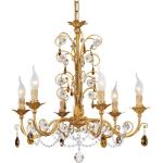 Casa Padrino Luxus Barock Kronleuchter Antik Gold Ø 62 x H. 61 cm - Prunkvoller Lüster mit edlem Swarovski Kristallglas - Barock Leuchten