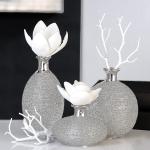 Silberne Runde Vasensets matt aus Keramik 3-teilig 