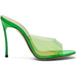 Neongrüne Lack-Optik Elegante Casadei Mules aus PVC für Damen Größe 37 