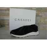 Schwarze Casadei Slip-on Sneaker ohne Verschluss aus Leder für Damen 
