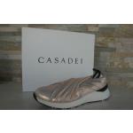Goldene Casadei Slip-on Sneaker ohne Verschluss aus Leder für Damen Größe 36 