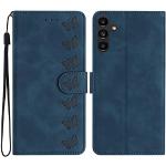 Blaue Samsung Galaxy A25 Hüllen Art: Flip Cases mit Bildern aus Glattleder klappbar 