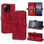 Rote Xiaomi 13 Pro Hüllen Art: Flip Cases mit Bildern aus Glattleder mit Ständer für Herren 