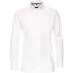 Weiße Unifarbene Langärmelige CasaModa Button Down Kragen Herrenlangarmhemden aus Baumwolle 