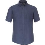 Blaue Unifarbene Casual CasaModa Button Down Kragen Leinenhemden aus Leinen für Herren Größe M 