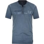 Blaue Unifarbene Sportliche CasaModa Henleykragen T-Shirts für Herren Größe 3 XL 