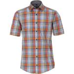 Reduzierte Orange Karo Casual Kurzärmelige CasaModa Kentkragen Hemden mit Kent-Kragen aus Baumwolle für Herren Größe L 