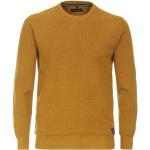 Gelbe Unifarbene Casual Langärmelige CasaModa Rundhals-Ausschnitt Strickpullover aus Baumwolle für Herren Größe L für den für den Herbst 