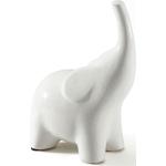 Weiße Minimalistische 23 cm Elefanten Figuren aus Keramik 