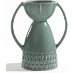 Grüne Vintage 18 cm Vasen & Blumenvasen 18 cm matt aus Keramik 