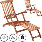 Braune Nachhaltige Deckchairs & Holzliegestühle aus Akazienholz klappbar Breite 50-100cm, Höhe 50-100cm, Tiefe 100-150cm 