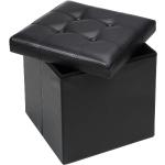 Schwarze Sitzhocker aus MDF klappbar Breite 0-50cm, Höhe 0-50cm, Tiefe 0-50cm 
