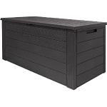 Anthrazitfarbene Deuba Auflagenboxen & Gartenboxen 201l - 300l aus Holz mit Deckel 