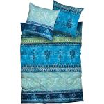 Blaue Arabische Casatex Biberbettwäsche mit Reißverschluss aus Baumwolle 240x220 