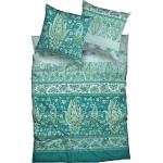 Smaragdgrüne Casatex Bettwäsche Sets & Bettwäsche Garnituren mit Ornament-Motiv aus Baumwolle 200x200 3-teilig 