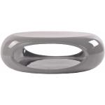 Graue Minimalistische Ovale Hochglanz-Couchtische aus Glasfaser Breite 100-150cm, Höhe 100-150cm, Tiefe 50-100cm 
