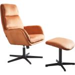 Orange Moderne Sessel mit Hocker matt 