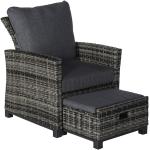Schwarze Polyrattan Sessel aus Aluminium Breite 50-100cm, Höhe 50-100cm, Tiefe 50-100cm 