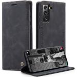 Schwarze Retro Samsung Galaxy S21 5G Hüllen Art: Flip Cases mit Bildern aus Leder klappbar 