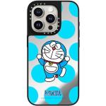 CASETiFY Spiegel iPhone 15 Pro Hülle [Doraemon Co-Lab / 1,5 m Fallschutz/kompatibel mit Magsafe] - Dancing Doraemon - Silber auf Schwarz