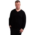 Schwarze Elegante V-Ausschnitt Kaschmir-Pullover aus Wolle für Herren Größe 4 XL Große Größen 