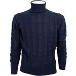 Blaue Cashmere Company Rollkragen Kaschmir-Pullover aus Wolle für Herren Größe 4 XL für den für den Winter 