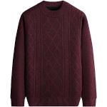Rote Business Langärmelige Kaschmir-Pullover mit Reißverschluss aus Wolle mit Kapuze für Herren Größe 4 XL für den für den Winter 