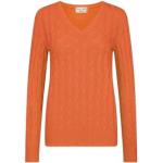 Orange Kaschmir-Pullover aus Wolle für Damen Größe S 