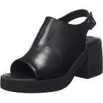 CA'SHOTT Damen CASEMILY Slingback Vegetable Tanned Leather Heeled Sandal, Black, 39 EU