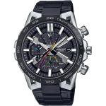 Reduzierte Schwarze Casio Edifice Smartwatches aus Stahl mit Saphir mit Bluetooth mit Saphirglas-Uhrenglas für Herren 