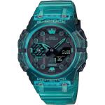 Türkise Casio G-Shock Smartwatches aus Kunstharz mit Türkis mit Bluetooth mit Mineralglas-Uhrenglas für Herren 