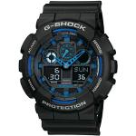 Schwarze 20 Bar wasserdichte Wasserdichte Casio G-Shock GA-100 Herrenarmbanduhren mit Weltzeit-Zifferblatt stoßfest mit Mineralglas-Uhrenglas 