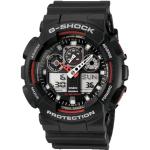 Schwarze 20 Bar wasserdichte Wasserdichte Casio G-Shock GA-100 Herrenarmbanduhren mit Weltzeit-Zifferblatt stoßfest mit Mineralglas-Uhrenglas 