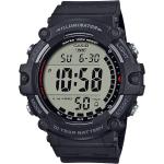 Schwarze 10 Bar wasserdichte Casio Herrenarmbanduhren aus Kunstharz mit Digital-Zifferblatt mit Mineralglas-Uhrenglas zum Schwimmen 