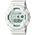 Weiße Casio G-Shock Runde Quarz Kunststoffarmbanduhren Dornschließe mit Chronograph-Zifferblatt mit Lautlos-Funktion für Herren 
