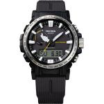 Schwarze Casio Pro Trek Smartwatches aus Kunststoff mit Kunststoff-Uhrenglas zum Outdoorsport 