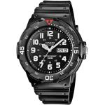 Reduzierte Schwarze 10 Bar wasserdichte Casio Quarz Herrenarmbanduhren mit Multifunktion mit Kunststoff-Uhrenglas mit Kunststoffarmband 