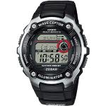 Schwarze Wasserdichte Casio Kunststoffarmbanduhren mit Digital-Zifferblatt mit Funksteuerung mit Kunststoff-Uhrenglas mit Kunststoffarmband für Herren 