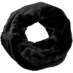 Schwarze Elegante CASPAR Schlauchschals & Loop-Schals aus Kunstfell für Damen Einheitsgröße für den für den Winter 