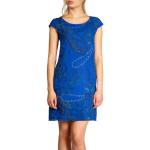 Royalblaue CASPAR Sommerkleider aus Leinen für Damen Größe 4 XL 