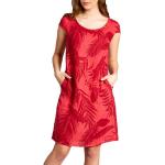 Rote Elegante CASPAR Midi Midikleider & knielange Kleider aus Leinen für Damen Größe 5 XL für den für den Sommer 