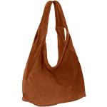 Braune CASPAR TL618 Lederhandtaschen aus Glattleder mit Innentaschen für Damen klein 